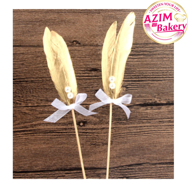 Feather Cake Topper (1Pc) Flurry Feather Cake Topper | Dream Catcher Cake Topper by Azim Bakery