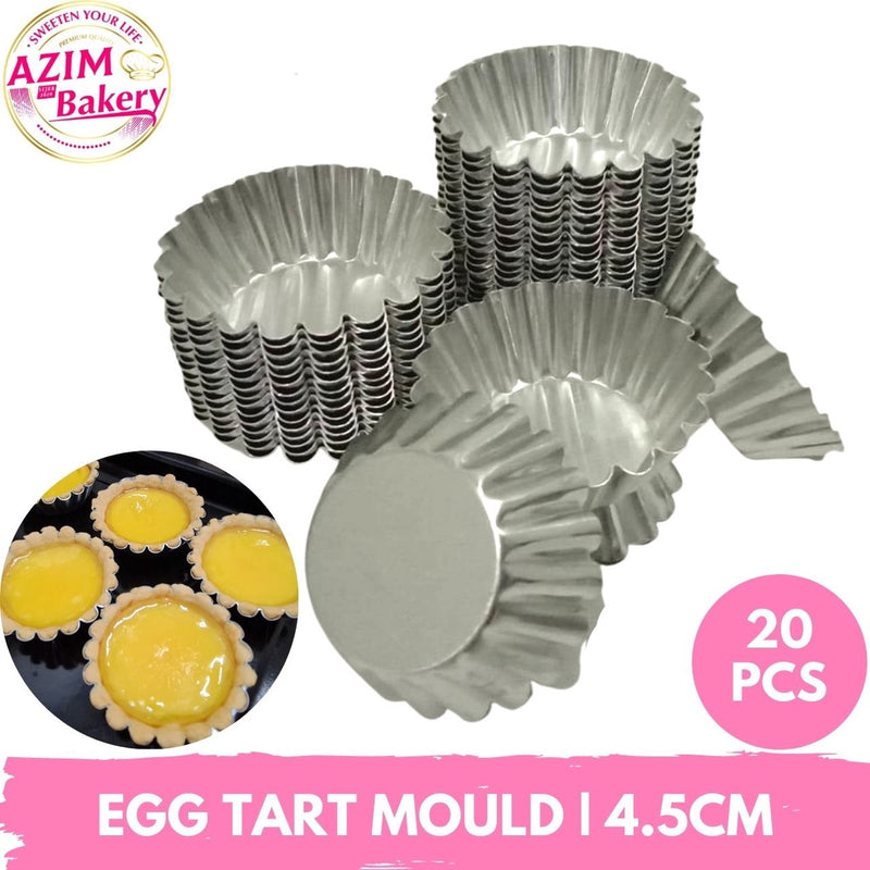 Acuan Kuih Tart 4.5cm, 5cm (20pcs) Egg Tart Mould Tart | Fruit Tart | Cheese Tart | Acuan Tart Telur by Azim Bakery