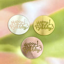Cake Topper Happy Birthday Dics Mirror (1Pc) Happy Birthday Cake Topper Gold Kek Topper Gold by Azim Bakery