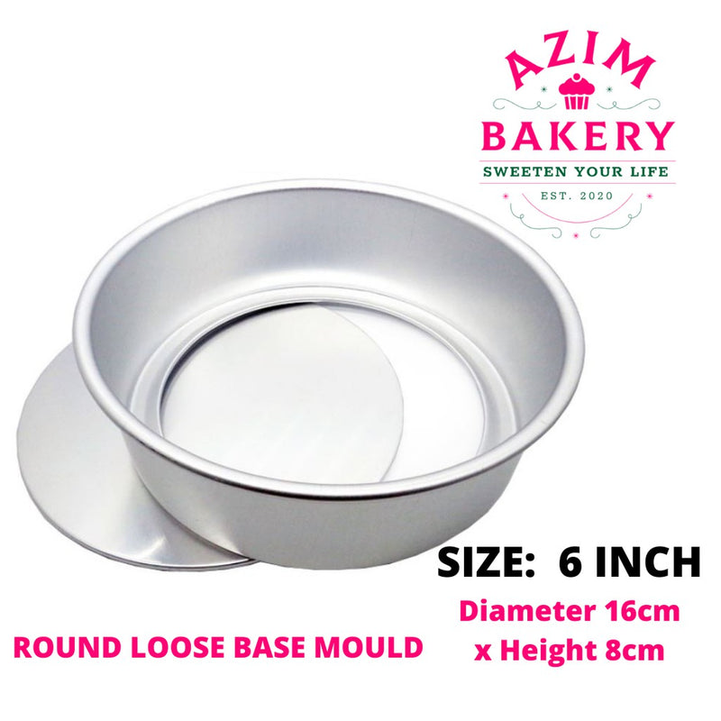 Loyang Bulat Loose Base 6" | Loose Base Mold | Round Cake Mould | Loyang Kek Bulat Tinggi by Azim Bakery