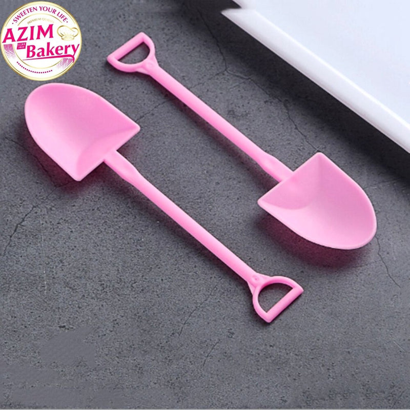 5 / 10 pcs Shovel Design Spoon Cute Mini Sudu Plastik Disposable Spoon Jelly Dessert Cake Ice Cream | Mini Spoon Shovel