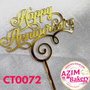 Happy Anniversary Cake Topper (1Pc) by Azim Bakery