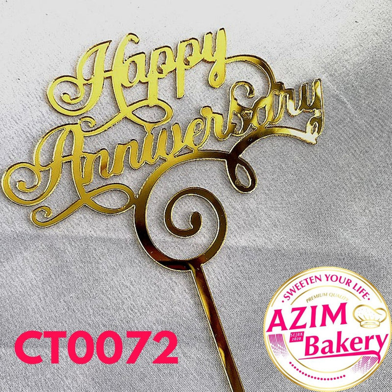 Happy Anniversary Cake Topper (1Pc) by Azim Bakery