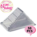 Sandwich Box with Lock [ 50 pcs± ] H-935 Bakery Disposable Plastic Tray Clear Food Box | By Azim Bakery