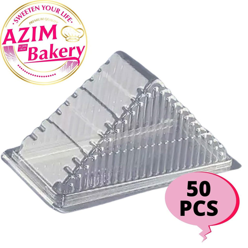 Sandwich Box with Lock [ 50 pcs± ] H-935 Bakery Disposable Plastic Tray Clear Food Box | By Azim Bakery