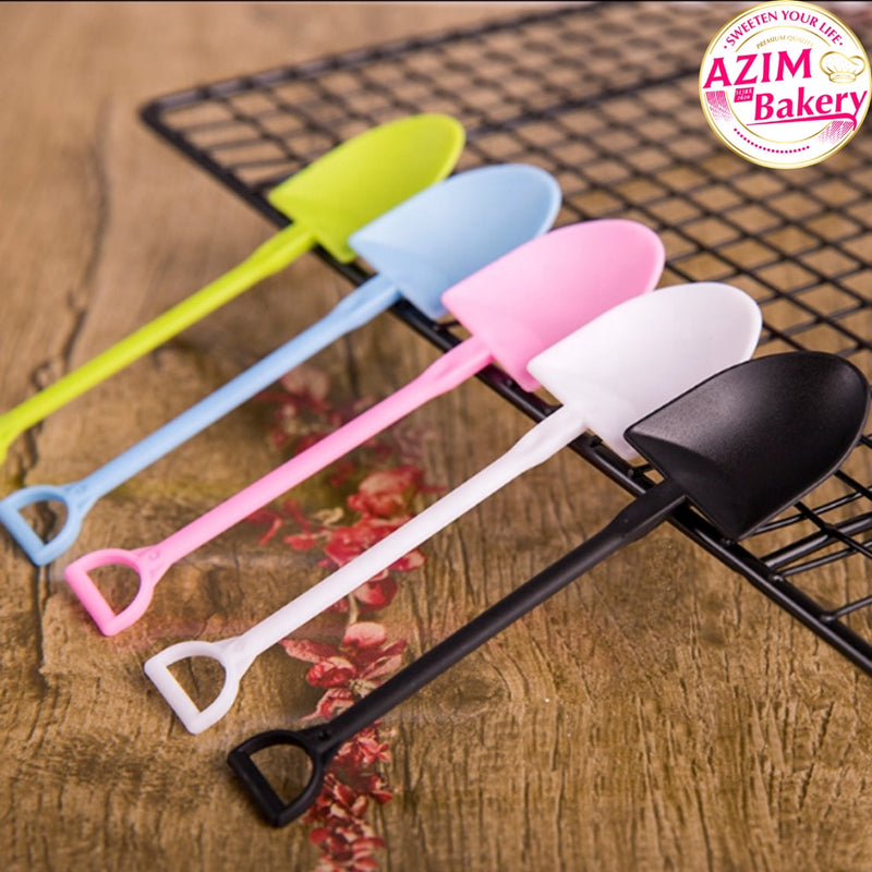 5 / 10 pcs Shovel Design Spoon Cute Mini Sudu Plastik Disposable Spoon Jelly Dessert Cake Ice Cream | Mini Spoon Shovel