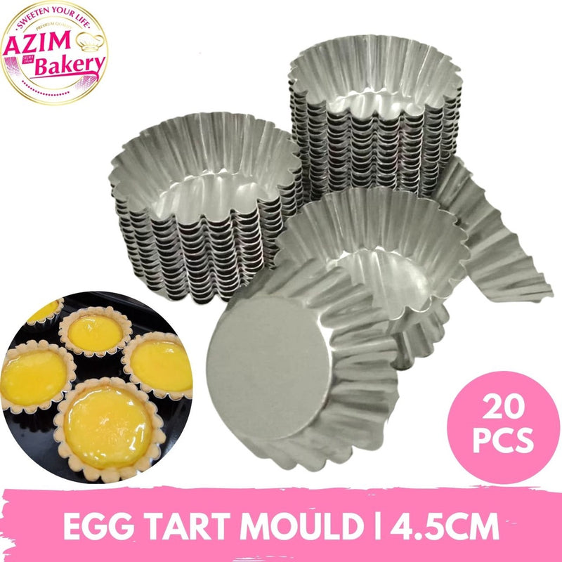 Acuan Kuih Tart 4.5cm, 5cm (20pcs) Egg Tart Mould Tart | Fruit Tart | Cheese Tart | Acuan Tart Telur by Azim Bakery