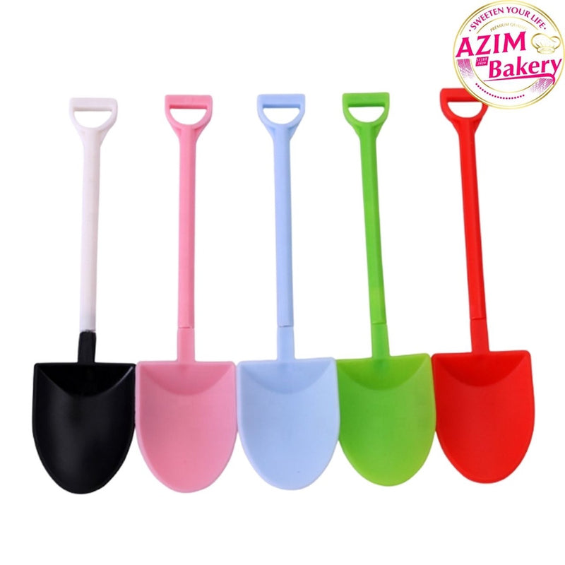 5 / 10 pcs Shovel Design Spoon Cute Mini Sudu Plastik Disposable Spoon Jelly Dessert Cake Ice Cream | Mini Spoon Shovel