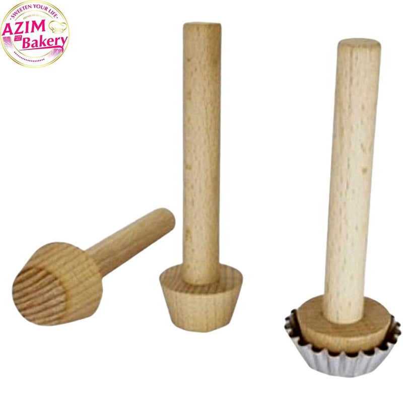 Wooden Tart Presser 3cm 4cm 4.5cm 5cm | Penekan Tart Shell | Tart Presser | Tart Press Mould | Double Side Tart Presser