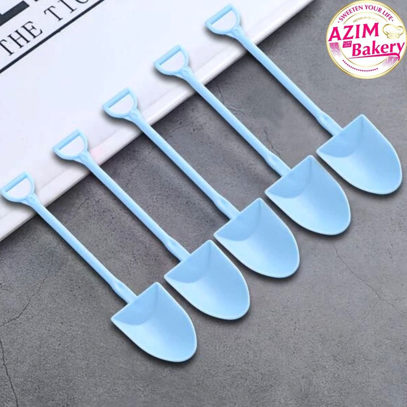 5 / 10 pcs Shovel Design Spoon Cute Mini Sudu Plastik Disposable Spoon Jelly Dessert Cake Ice Cream | Mini Spoon Shovel