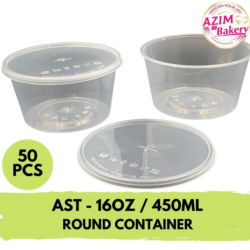 Bekas Makanan Bulat (50pcs) Round Container Bekas Bulat Ast - 10oz 300ml Ast - 16oz 450ml Bekas Dadih Bekas Puding Bekas