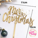 Merry Christmas Cake Topper (1pc) by Azim Bakery
