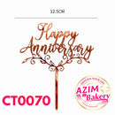 Happy Anniversary Cake Topper (1Pc) by Azim Bakery