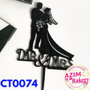 Mr & Mrs Cake Topper (1pc) Wedding Cake Topper | Ring Cake Topper | Mr & Mrs Ring Cake Topper by Azim Bakery
