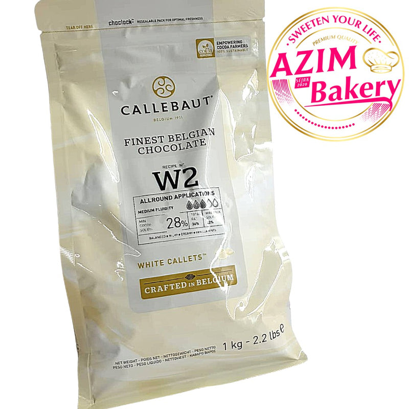 Callebaut White Callets W2 1kg | 500g | 250g | White Chocolate Coins White Chocolate Coin | Coklat Putih (Halal)