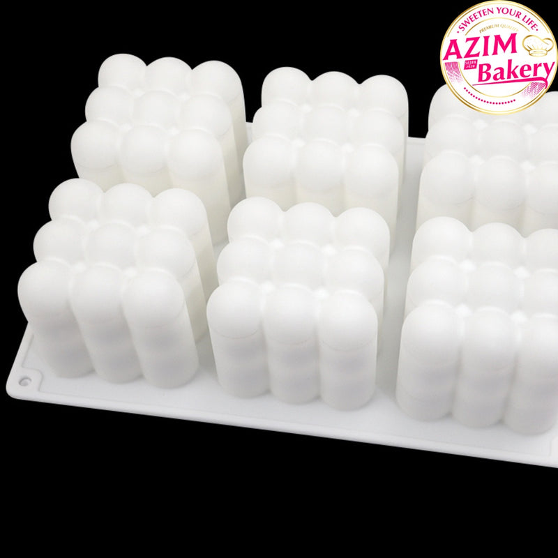 Silicone Rubik's Cube 3D 6 cavity  | Handmade DIY Soap Hole|6 hole Rubik's Cube Shape Cake Mold by Azim Bakery