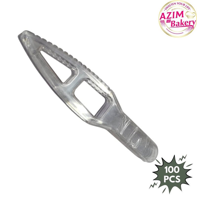 Transparent Plastic Cake Knife 100pcs | Pisau Kek Plastik | Pisau Kek | Cake Knife by Azim Bakery