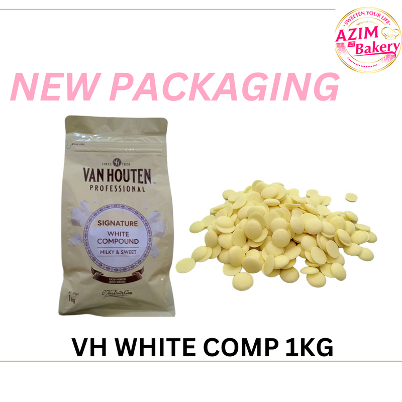 Van Houten White Compound Coin | Block 1kg | 500g | 250g Coklat Putih (Halal) By Azim Bakery