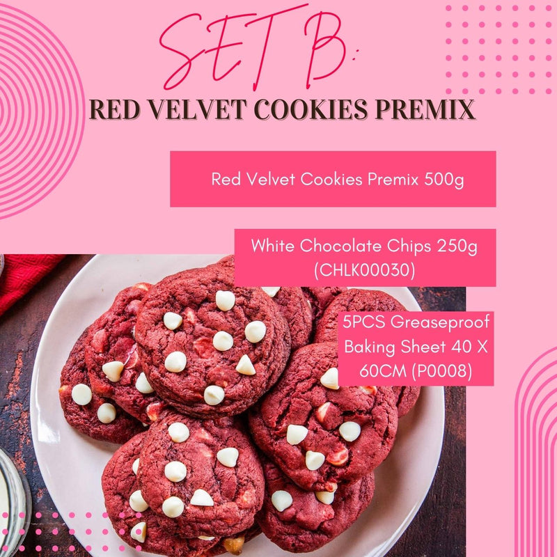 Set Raya Cookies Red Velvet Chocolate Chip Almond Premix