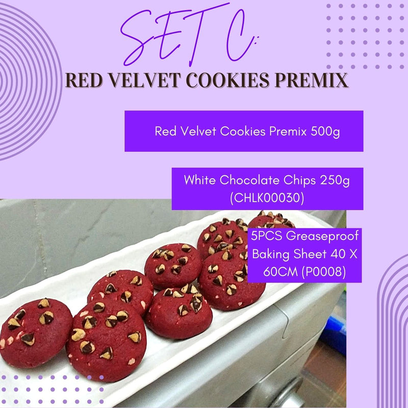 Set Raya Cookies Red Velvet Chocolate Chip Almond Premix