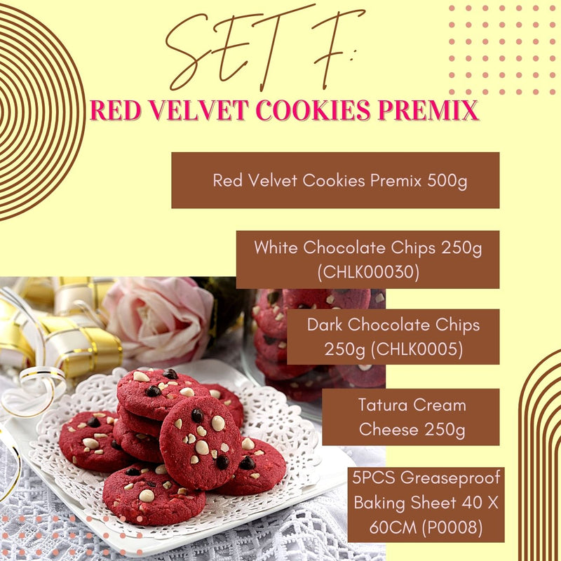 Set Raya Cookies Red Velvet Chocolate Chip Almond Premix