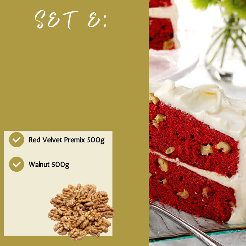 Set Raya Red Velvet Chocolate Chip Cake Premix