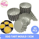 Acuan Kuih Tart 4.5cm, 5cm (20pcs) Egg Tart Mould Tart | Fruit Tart | Cheese Tart | Acuan Tart Telur by Azim Bakery