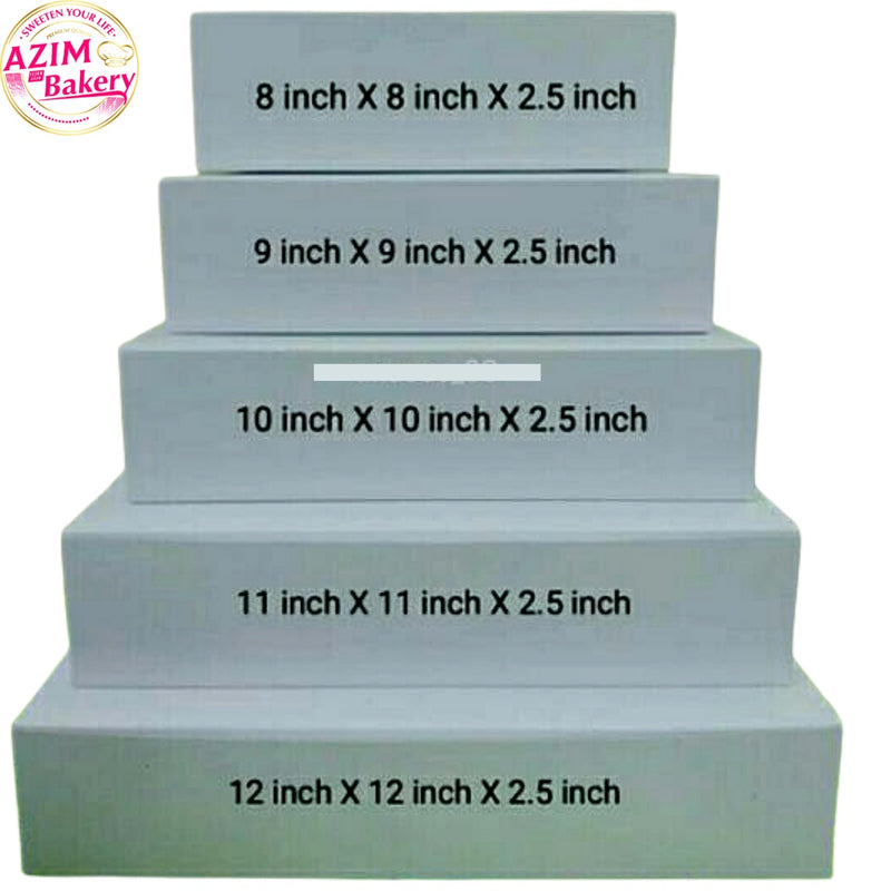 Talam Box 10X10X2.5 3Pcs Kotak Kuih Talam | Kotak Kuih Lapis | Kotak Kek Brownies | Talam Box No Window Plain White