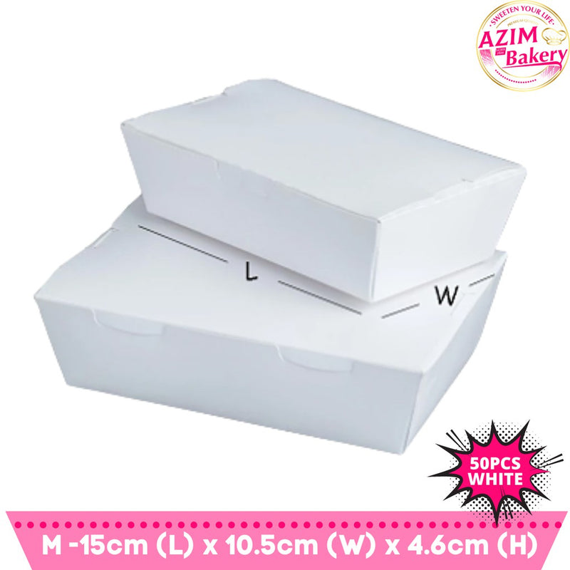 Paper Lunch Box 50pcs | Packaging Paper Box | Take Away Paper Box | Bekas Nasi by Azim Bakery