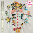 Cake Topper Frozen Boboiboy Happy Mother’S Day Doraemon Baby Shark Beyblade Tayo Upin Ipin Didi Katuri Lego Sonix Roblox