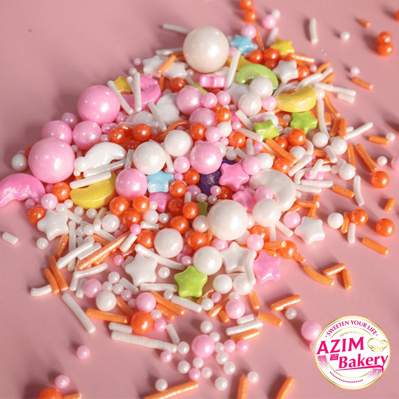 Mix Planet Sprinkles 80g | Mix Sprinkles | Mixed Shaped Sprinkles | Colourful Sprinkles (Halal) by Azim Bakery