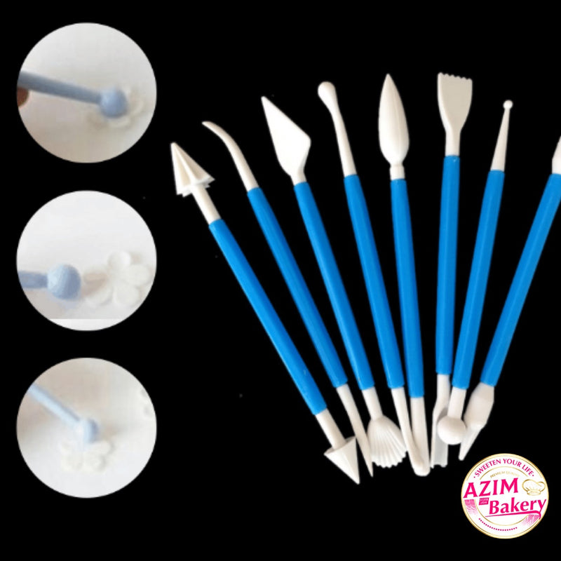 Clay Modelling Tools Set (8pcs) Fondant Cake Decorating Tools Fondant Clay Tools Alat Hiasan Kek Fondant by Azim Bakery