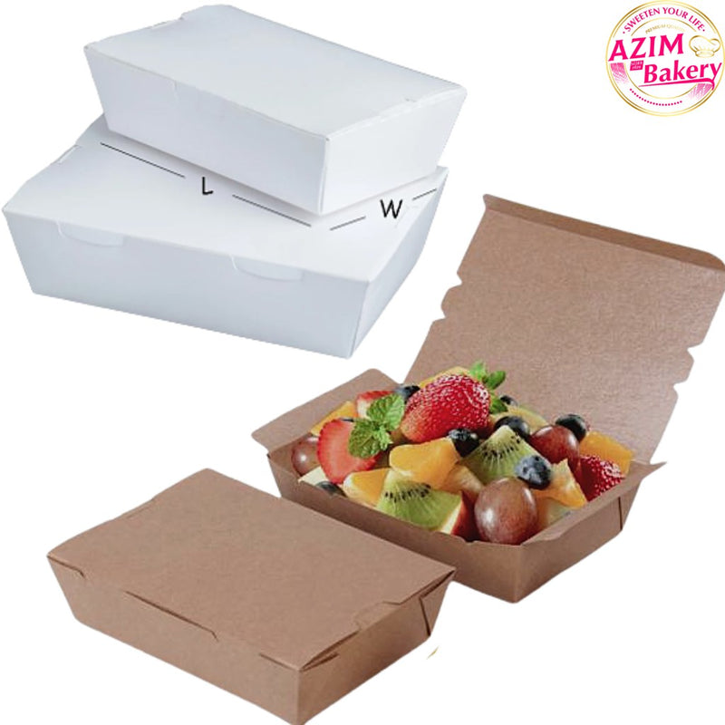 Paper Lunch Box 50pcs | Packaging Paper Box | Take Away Paper Box | Bekas Nasi by Azim Bakery