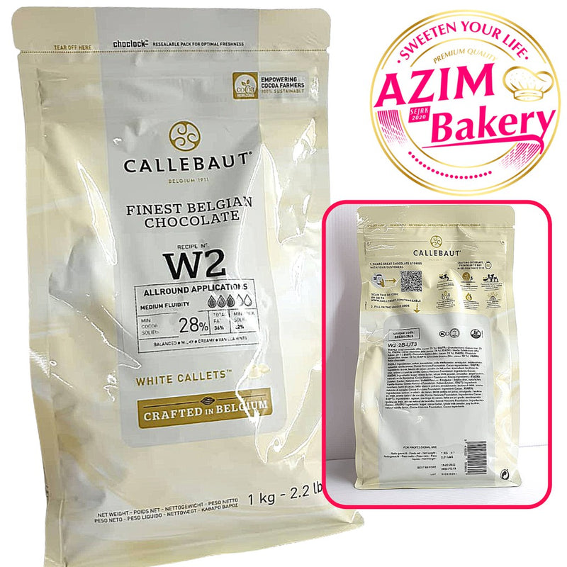 Callebaut White Callets W2 1kg | 500g | 250g | White Chocolate Coins White Chocolate Coin | Coklat Putih (Halal)