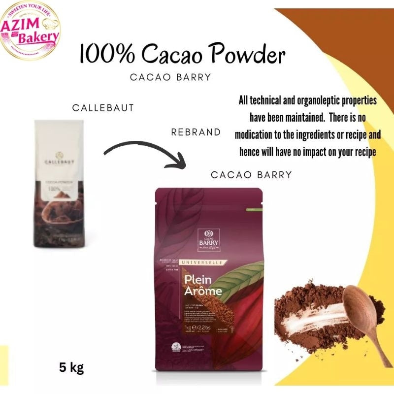 Callebaut Cocoa Powder | Serbuk Koko Callebaut 100g | 250g | 500g | 1kg (Halal)(REPACK) by Azim Bakery