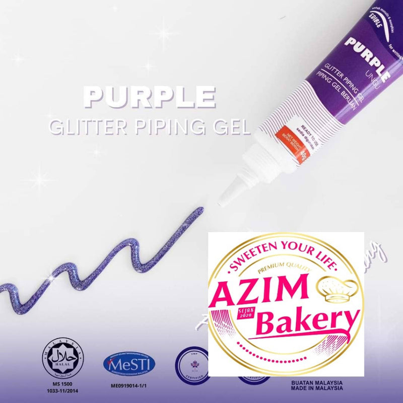 Glitter Piping Gel (HALAL) MYFlavor for Cake Decoration | Cookies Decoration |Writing Name