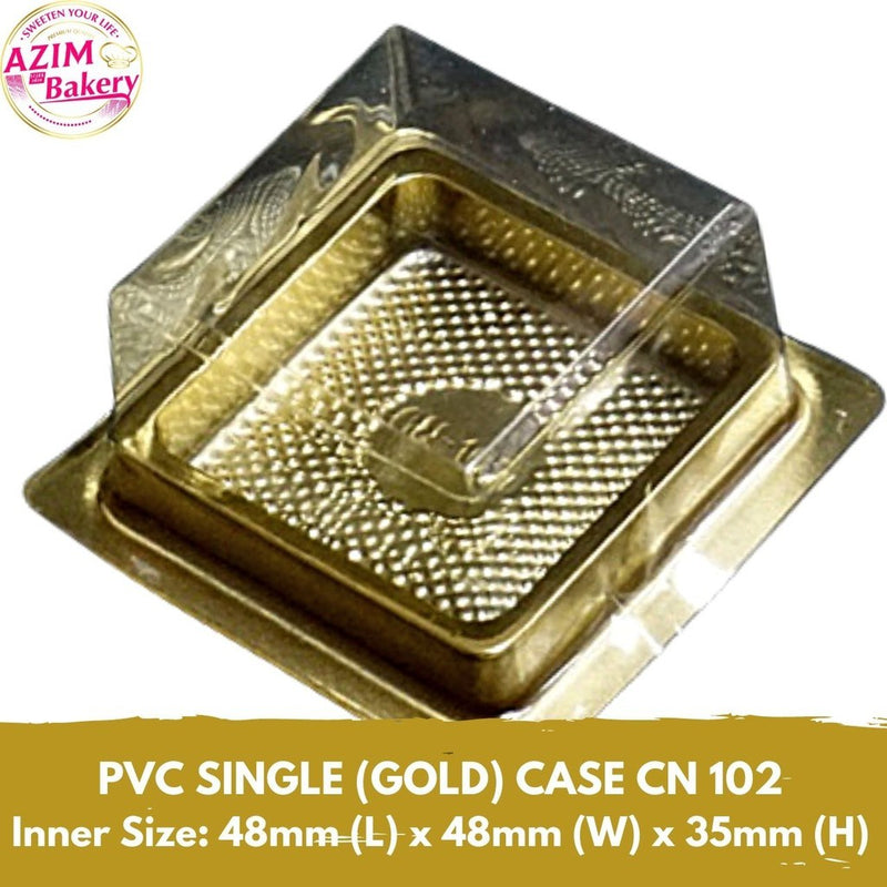 Pvc Single Cavity Case With Cover (100pcs) Cn 102 | Cake Box | Food Container | Mooncake Tray | Bekas Kek by Azim Bakery