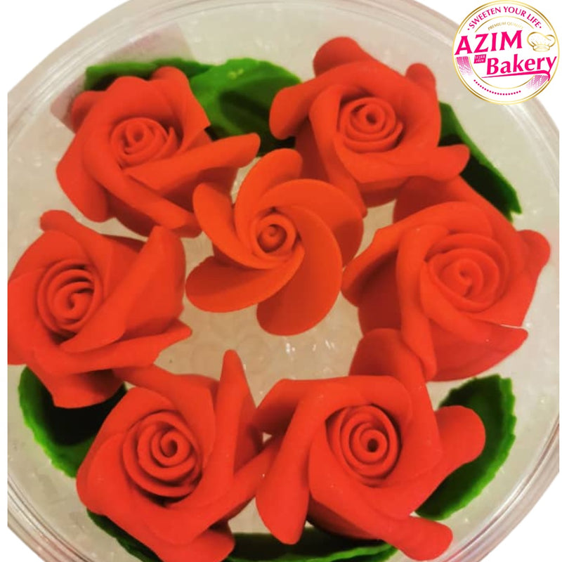 Rose Gum Paste Flower | Red Rose Sugar Paste Flower |Lily Flower | Cake Decoration | Decoration Flower (Halal)