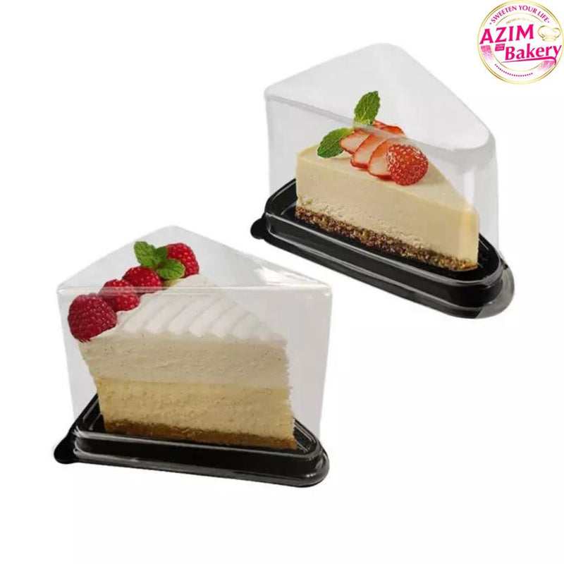 Kotak Kek/cheese Triangular Slice CAKE/CHEESE Cupcake Cases(50/25pcs)The Box Cover Cheese Cake Plastic Box/bekas makanan