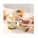 12oz /380ml  Transparent PET Plastic Mousse Tiramisu Pudding Cup Square Clear Plastic Cake Packaging Box By Azim Bakery