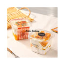 12oz /380ml  Transparent PET Plastic Mousse Tiramisu Pudding Cup Square Clear Plastic Cake Packaging Box By Azim Bakery