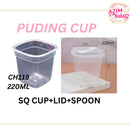 Square Dessert Cup CH 118+ Spoon+Dome Lid (10pcs) | Mousse Cup | Ice Cream Cup | Bekas Ais Krim by Azim Bakery