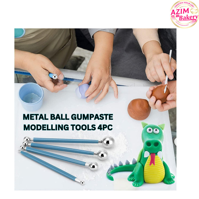 Cake Decorating Metal ball Fondant Tool,  Flower Decorating Clay Flower Sugar Craft Ball Model By Azim Bakery