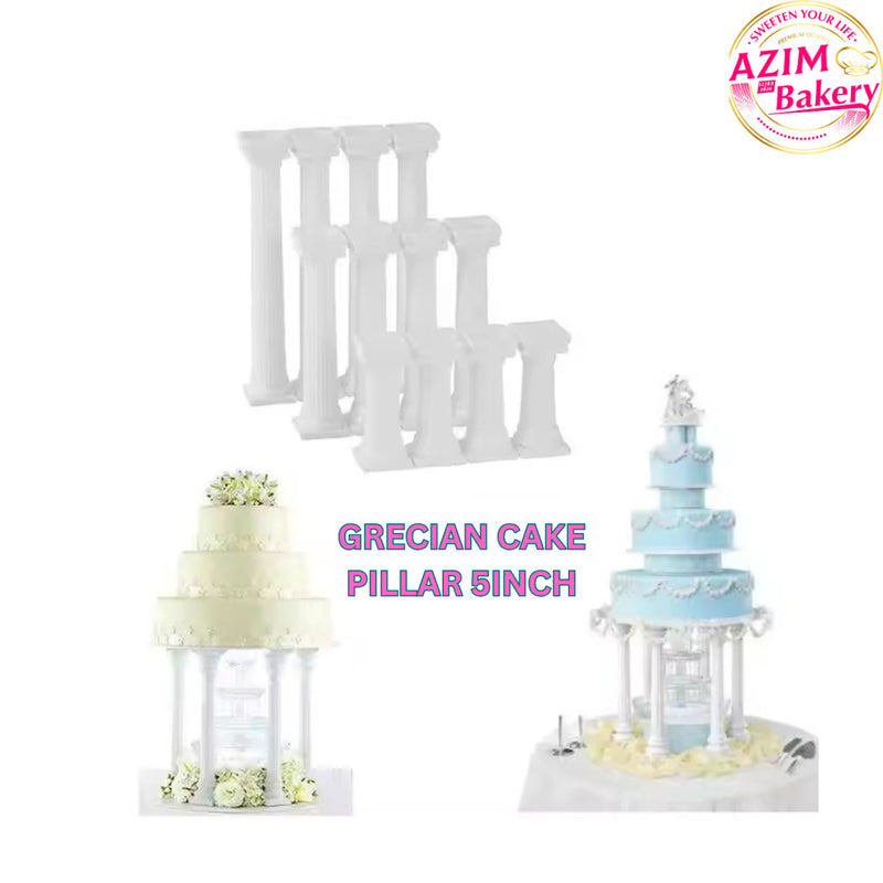 GRECIAN CAKE PILLAR  PLASTIC 5INCH (4pcs) BY AZIM BAKERY