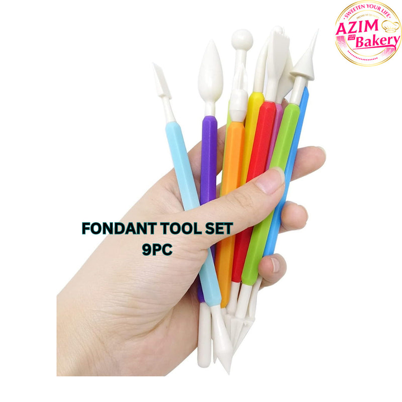 9Pcs/set Fondant Cake Modeling Tools Set Clay Modeling By Azim Bakery