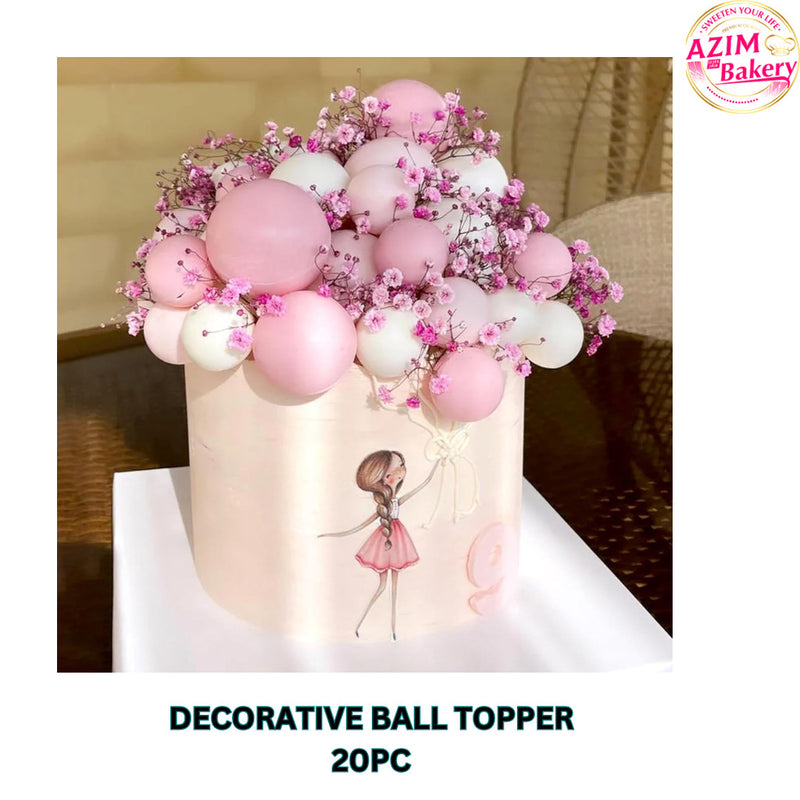 Cake Decoration | Gold Ball Silver Pink Blue Yellow White Red Black Ball Birthday Cake Topper By Azim Bakery