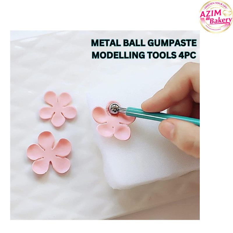 Cake Decorating Metal ball Fondant Tool,  Flower Decorating Clay Flower Sugar Craft Ball Model By Azim Bakery