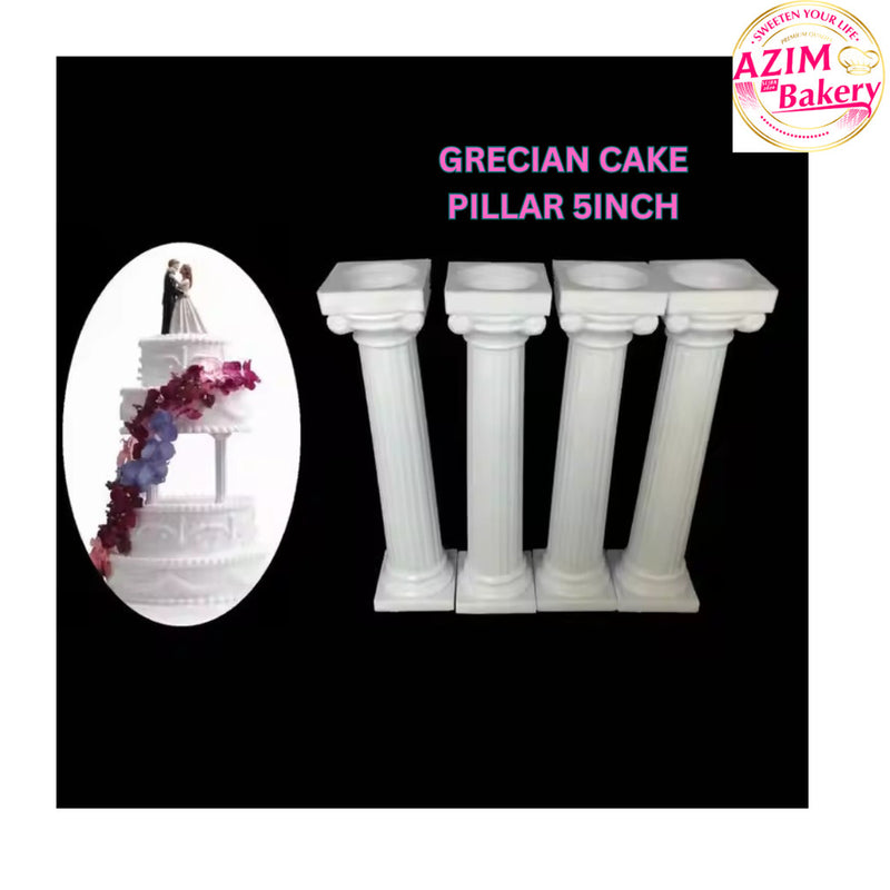 GRECIAN CAKE PILLAR  PLASTIC 5INCH (4pcs) BY AZIM BAKERY