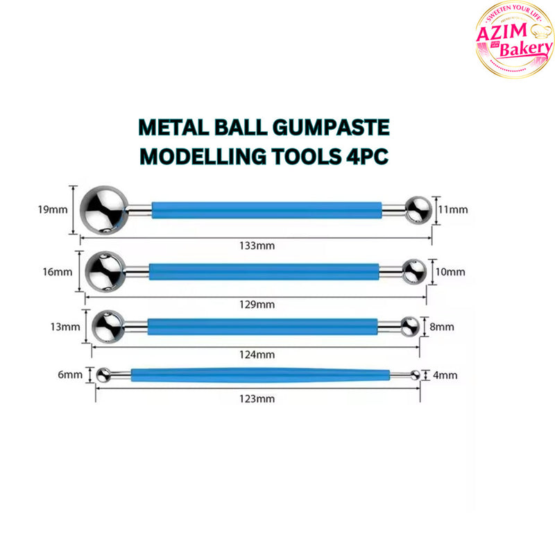 Cake Decorating Metal ball Fondant Tool,  Flower Decorating Clay Flower Sugar Craft Ball Model By Azim Bakery