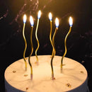 Curve Spiral Shape Candle 6pcs/Set 17cm  Metallic Rainbow Candle Birthday Candle Cake Topper  by Azim Bakery